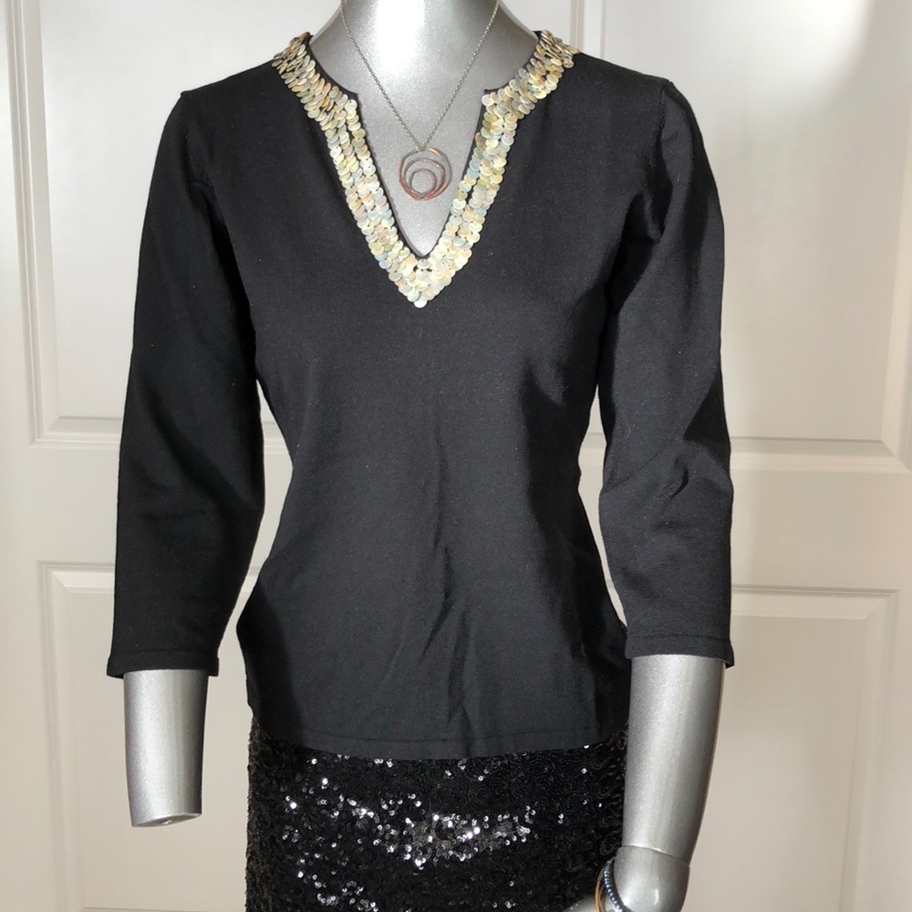 INC Silk Beaded Sweater